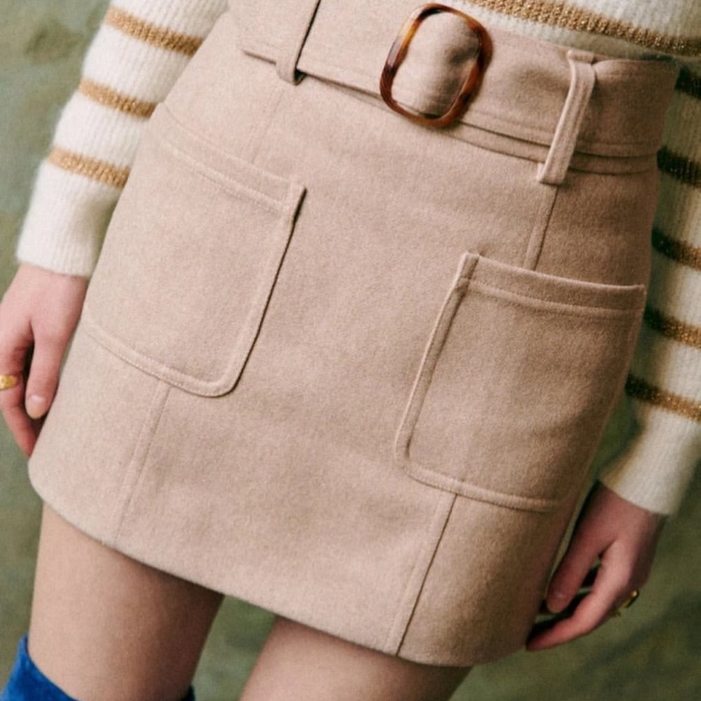 NWOT Sezane Gillie Skirt - Tan 38
